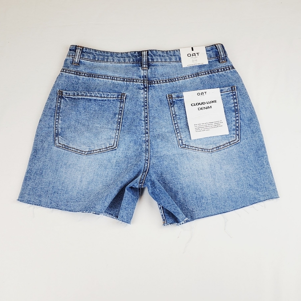 Oat New York High Rise  Cloud Luxe Jeans Shorts - Picture 3 of 9